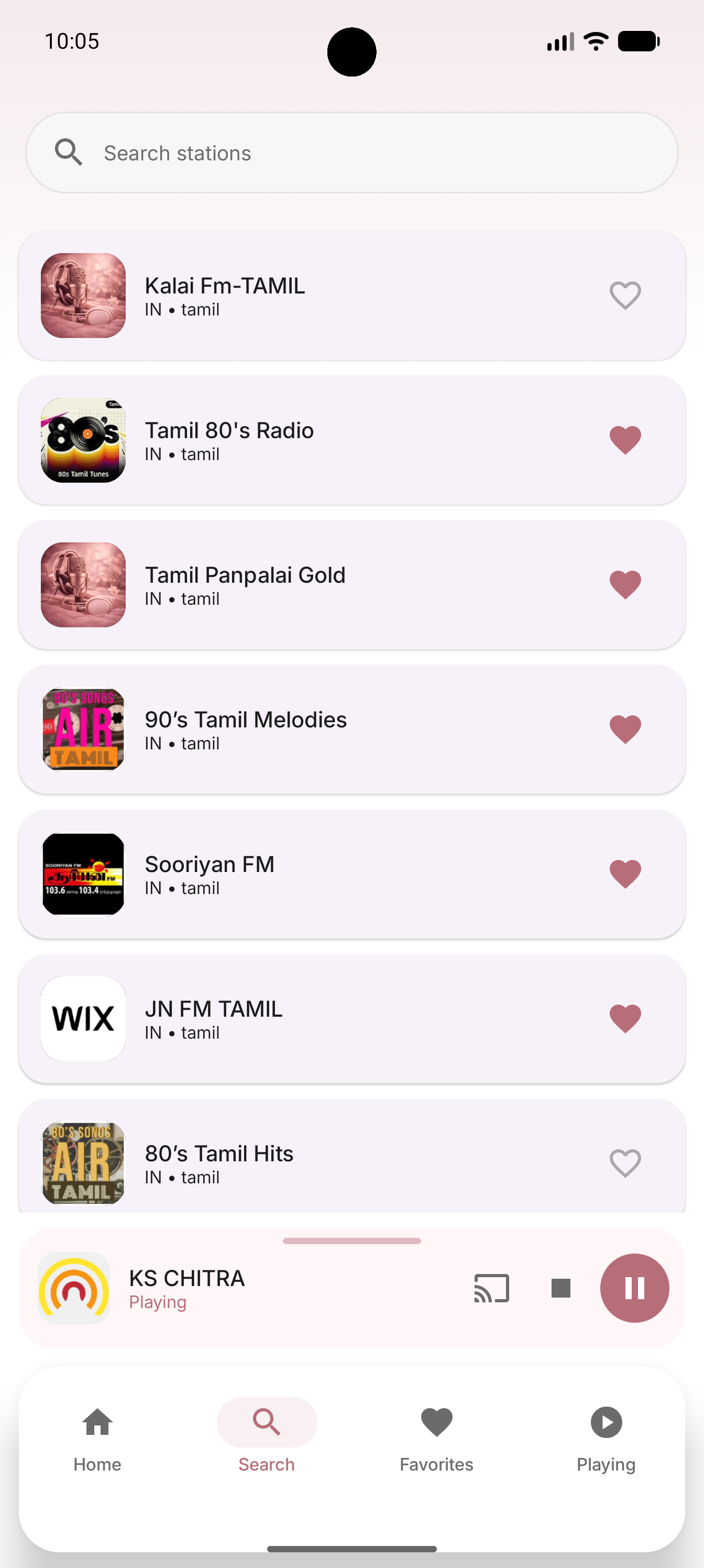 Search Tamil stations